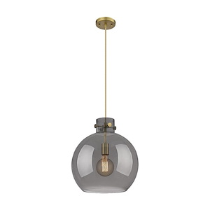 Newton Sphere - 1 Light Cord Hung Pendant-15 Inch Tall and 14 Inch Wide - 1423241