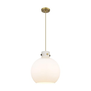 Newton Sphere - 1 Light Cord Hung Pendant-15 Inch Tall and 14 Inch Wide - 1423056