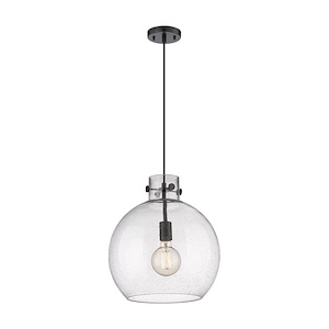 Newton Sphere - 1 Light Cord Hung Pendant-15 Inch Tall and 14 Inch Wide - 1291939