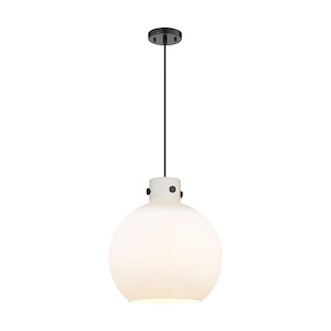 Newton Sphere - 1 Light Cord Hung Pendant-15 Inch Tall and 14 Inch Wide - 1423172
