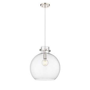 Newton Sphere - 1 Light Cord Hung Pendant-15 Inch Tall and 14 Inch Wide - 1423173