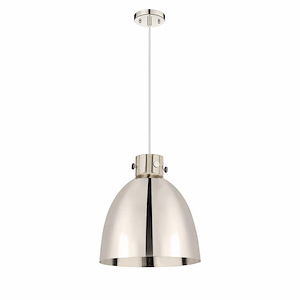 Newton Bell - 1 Light Cord Hung Pendant In Industrial Style-15.38 Inches Tall and 14 Inches Wide - 1329916