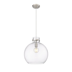 Newton Sphere - 1 Light Cord Hung Pendant-15 Inch Tall and 14 Inch Wide - 1423242