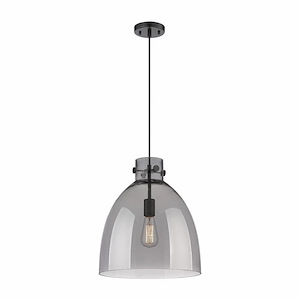 Newton Bell - 1 Light Pendant In Industrial Style-16 Inches Tall and 14 Inches Wide - 1297593