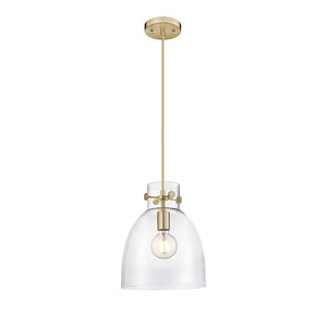 Newton Bell - 1 Light Cord Hung Pendant-11.75 Inch Tall and 10 Inch Wide - 1423221