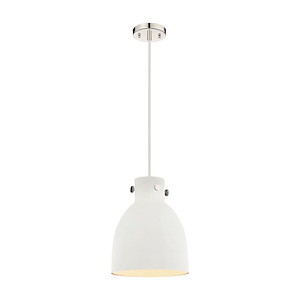 Newton Bell - 1 Light Cord Hung Pendant-11.38 Inch Tall and 10 Inch Wide - 1297548