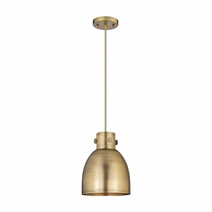 Newton Bell - 1 Light Pendant with Metal Shade In Industrial Style-9.63 Inches Tall and 8 Inches Wide - 1297663