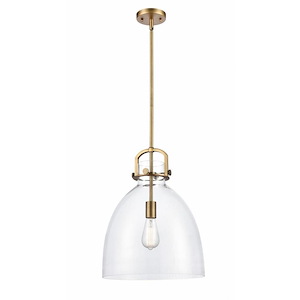 Newton Bell - 1 Light Stem Hung Pendant-18.25 Inch Tall and 14 Inch Wide - 1291867