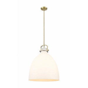 Newton Bell - 1 Light Stem Hung Pendant In Industrial Style-22 Inches Tall and 18 Inches Wide - 1291871