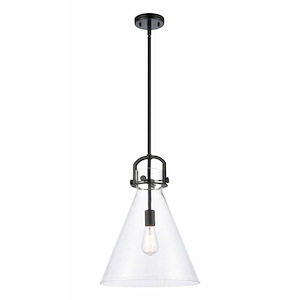 Newton Cone - 1 Light Stem Hung Pendant-15 Inches Tall and 14 Inches Wide - 1347606