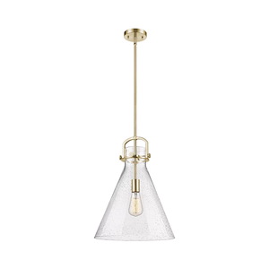 Newton Cone - 1 Light Stem Hung Pendant-15 Inch Tall and 14 Inch Wide - 1373869