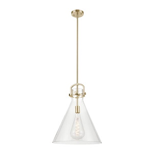 Newton Cone - 1 Light Stem Hung Pendant-17.25 Inch Tall and 16 Inch Wide - 1373874