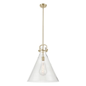 Newton Cone - 1 Light Stem Hung Pendant-20 Inch Tall and 18 Inch Wide - 1373886