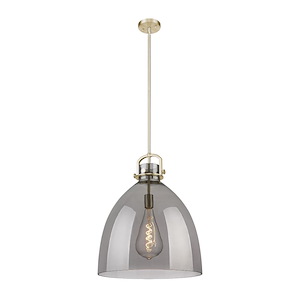 Newton Bell - 1 Light Stem Hung Pendant-22 Inch Tall and 18 Inch Wide - 1373710