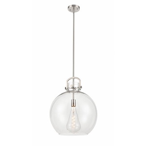 Newton Sphere - 1 Light Stem Hung Pendant In Industrial Style-19.5 Inches Tall and 16 Inches Wide - 1291866