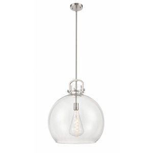 Newton Sphere - 1 Light Stem Hung Pendant-20.5 Inch Tall and 18 Inch Wide - 1291860