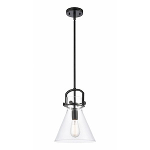 Newton Cone - 1 Light Stem Hung Mini Pendant-11.75 Inches Tall and 10 Inches Wide - 1347607