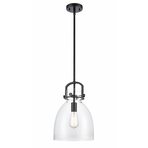 Newton Bell - 1 Light Stem Hung Mini Pendant-14.75 Inch Tall and 10 Inch Wide - 1291895