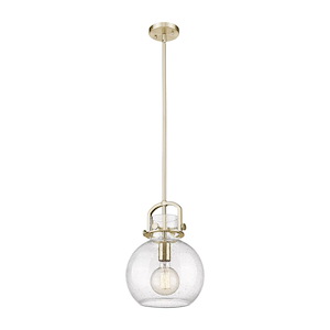 Newton Sphere - 1 Light Stem Hung Mini Pendant-13.38 Inch Tall and 10 Inch Wide - 1373889