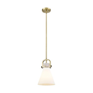 Newton Cone - 1 Light Glass Mini Pendant-11.38 Inch Tall and 8 Inch Wide - 1372581