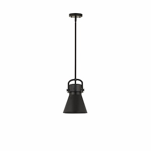 Newton Cone - 1 Light Stem Hung Pendant In Industrial Style-11.38 Inches Tall and 8 Inches Wide - 1423255