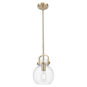 Newton Sphere - 1 Light Stem Hung Mini Pendant-11.25 Inch Tall and 8 Inch Wide - 1291861