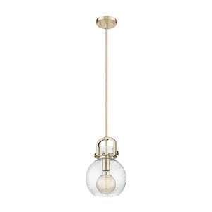 Newton Sphere - 1 Light Stem Hung Mini Pendant-11.25 Inch Tall and 8 Inch Wide - 1373879