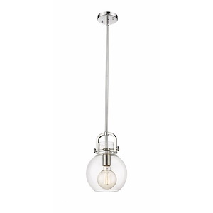 Newton Sphere - 1 Light Stem Hung Mini Pendant-11.25 Inch Tall and 8 Inch Wide - 1291861