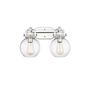 Newton Sphere - 2 Light Bath Vanity In Industrial Style-11.63 Inches Tall and 17 Inches Wide - 1291968