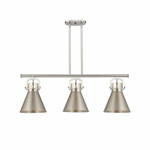 Newton Cone - 3 Light Island In Industrial Style-13 Inches Tall and 42 Inches Wide - 1329952