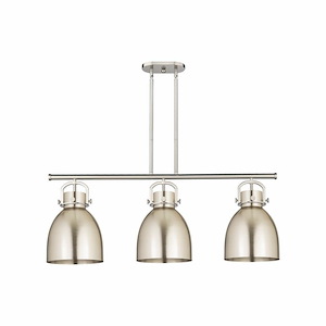 Newton Bell - 3 Light Island In Industrial Style-16.13 Inches Tall and 42 Inches Wide - 1297666