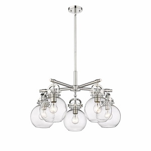 Newton Sphere - 5 Light Chandelier In Industrial Style-15.63 Inches Tall and 26 Inches Wide - 1297691
