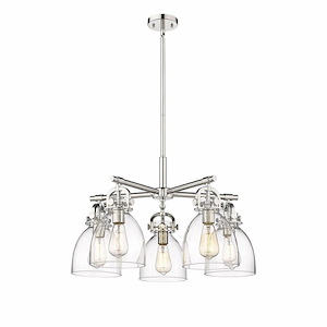 Newton Bell - 5 Light Chandelier In Industrial Style-16 Inches Tall and 26 Inches Wide - 1297597