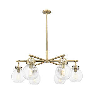 Newton Sphere - 6 Light Stem Hung Arched Chandelier-16 Inch Tall and 26 Inch Wide - 1373897