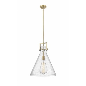 Newton Cone - 1 Light Stem Hung Pendant-20.38 Inch Tall and 16 Inch Wide - 1423343