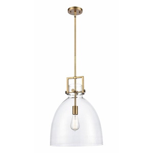 Newton Bell - 1 Light Stem Hung Pendant-15 Inches Tall and 14 Inches Wide - 1347608