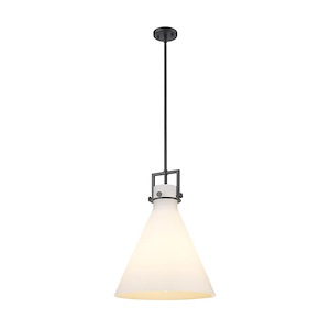 Newton Cone - 1 Light Stem Hung Pendant-20.38 Inch Tall and 16 Inch Wide - 1423326