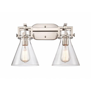 Newton Cone - 2 Light Bath Vanity In Industrial Style-12 Inches Tall and 17 Inches Wide - 1291993