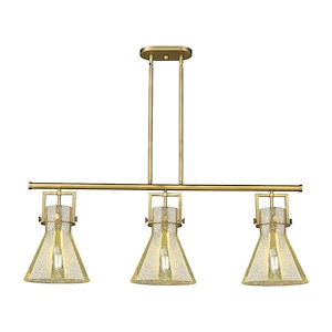 Newton Cone - 3 Light Stem Hung Island-16.38 Inch Tall and 41.5 Inch Wide - 1373881