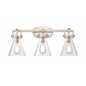 Newton Cone - 3 Light Bath Vanity In Industrial Style-12 Inches Tall and 27 Inches Wide - 1291899
