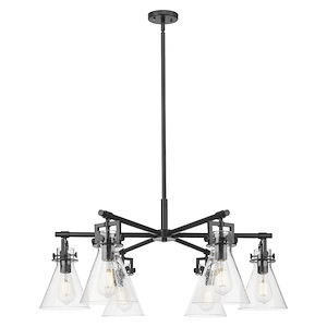 Newton Cone - 6 Light Stem Hung Chandelier-26 Inch Wide and 16 Inch Tall - 1372587
