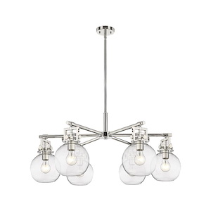 Newton Sphere - 6 Light Stem Hung Chandelier-16 Inch Tall and 26 Inch Wide - 1373903