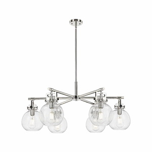 Newton Sphere - 6 Light Stem Hung Chandelier-16 Inch Tall and 26 Inch Wide - 1373740