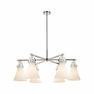Newton Cone - 6 Light Stem Hung Chandelier-16 Inch Tall and 26 Inch Wide - 1373765