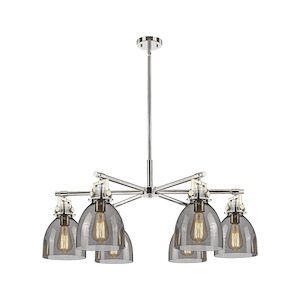 Newton Bell - 6 Light Stem Hung Chandelier-16 Inch Tall and 26 Inch Wide - 1373943