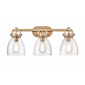 Newton Bell - 3 Light Bath Vanity In Industrial Style-12 Inches Tall and 27 Inches Wide - 1297569