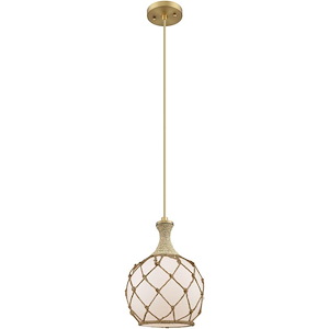 Astor - 1 Light Cord Hung Rope Mini Pendant-11.88 Inch Tall and 8 Inch Wide - 1428345