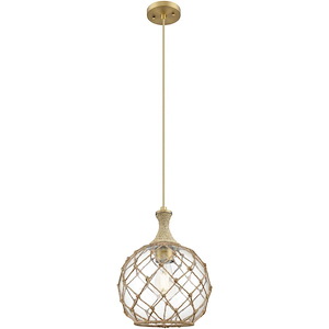 Astor - 1 Light Cord Hung Rope Mini Pendant-13.88 Inch Tall and 10 Inch Wide - 1428346
