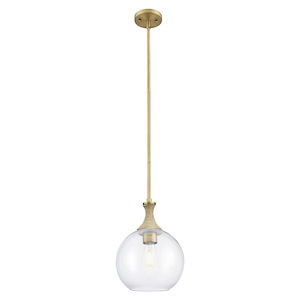 Astor - 1 Light Stem Hung Rope Mini-Pendant-10 Inch Wide and 13.75 Inch Tall - 1372602