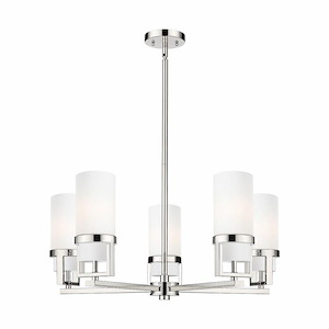 Utopia - 5 Light Chandelier In Contemporary Style-11.75 Inches Tall and 27.38 Inches Wide - 1297674